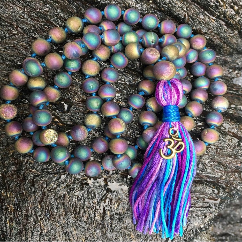 Gorgeous rainbow hematite 8mm mala